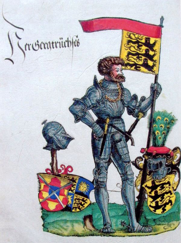 Truchsess Georg III. von Waldburg, der „Bauernjörg“, Landvogt 1529 bis zu seinem Tod 1531. Holzschnitt von Hans Burgkmair d. Ä., um 1526-30